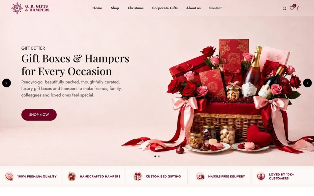 Grgifts website preview