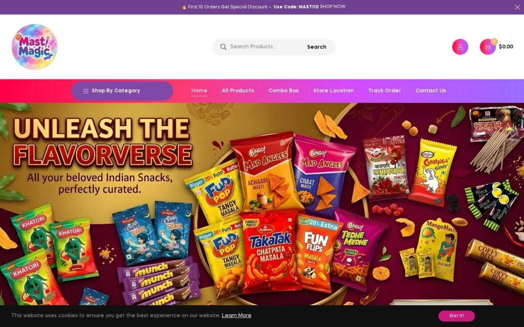Mastimagic website preview